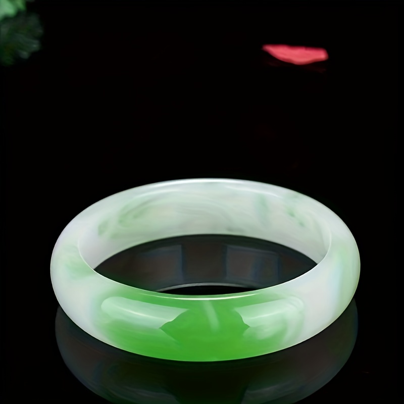 Natural High Ice Snowflake Imitation Jade Bangle